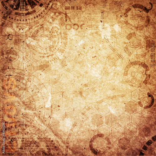 Cuadros en Lienzo Steampunk technology grunge background, steam punk elements