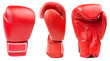Red leather boxing glove isolated