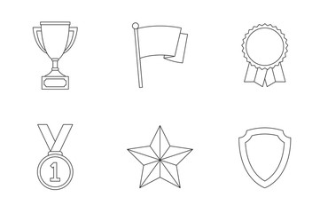 Wall Mural - trophy and awards outline icons