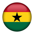 Round glossy Button with flag of Ghana