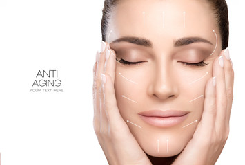 surgery and anti aging concept. beauty face spa woman