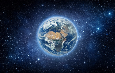 Wall Mural - earth and galaxy. elements of this image furnished by nasa.