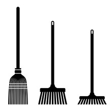 Vector Sweeping Broom Black Symbols
