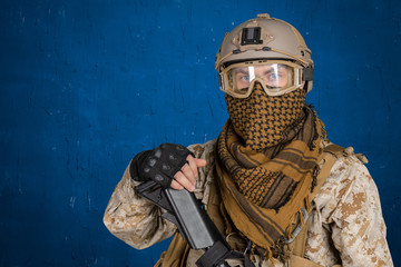 Wall Mural - Modern soldier with rifle