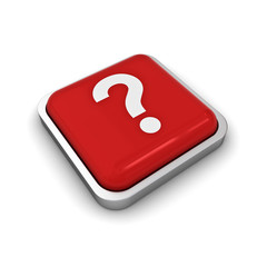 Poster - Question mark button isolated over white background with shadow. 3D rendering