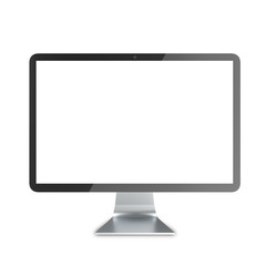 Wall Mural - Lcd monitor, electronic device isolated on white background.