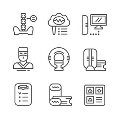 Set line icons of magnetic resonance imaging