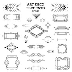 Wall Mural - Art Deco Vintage Frames and Design Elements - in vector