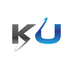 Wall Mural - ku initial logo with double swoosh blue and grey