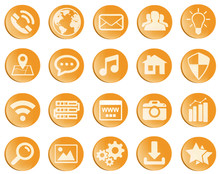 Orange Web Icons Set