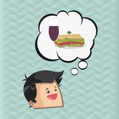 Sticker - Sandwich design. healthy food concept. menu icon 