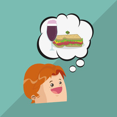 Wall Mural - Sandwich design. healthy food concept. menu icon 