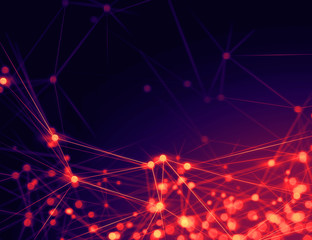 data deep learning hologram ai technology robotic, molecule of chemical, atom cell science, futurist