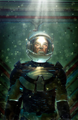 Wall Mural - futuristic astronaut in space suit