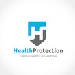 Health protection. H logo template.