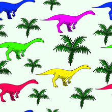 Lufengosaurus Seamless Vector Illustration