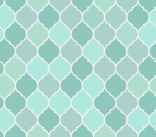 Seamless pattern turquoise tiles, vector