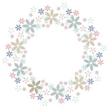 Fototapeta Kwiaty - Beautiful round floral frame