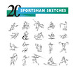 © artflare - Hand drawn vector simple flat sportsman athlete sketch isolated on white background.