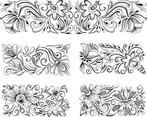 Wall Mural - symmetric horizontal floral patterns