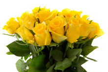  Yellow Rose  Bouquet Isolated.