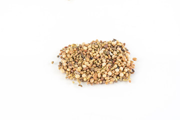 Seeds on white background