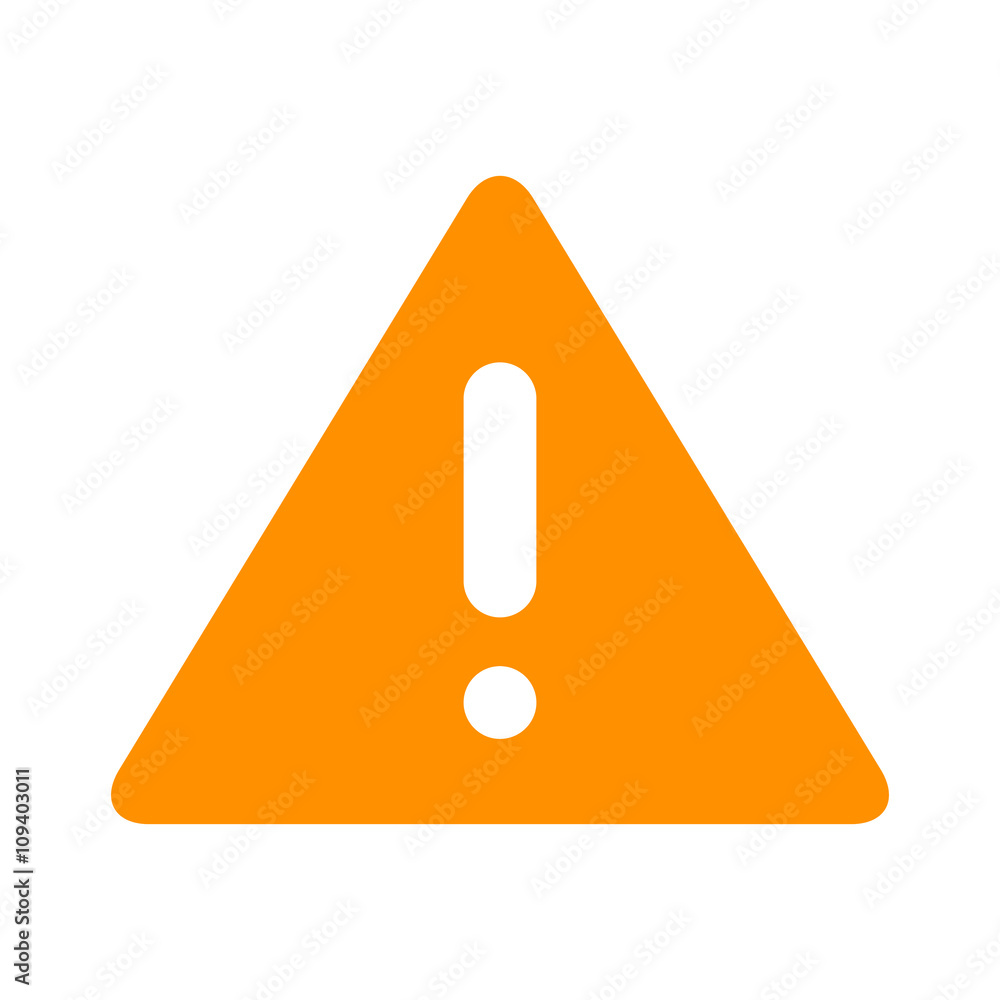 Alert warning or notification alert yellow flat icon for apps and websites - obrazy, fototapety, plakaty 