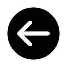 Rounded Left Arrow, Back Arrow Flat Icon For Apps And Websites