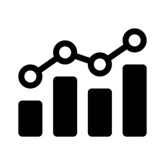 Financial earnings analytics graph or chart flat icon for apps and websites