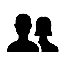 Male And Female Relationship Couple Flat Icon For Apps And Websites
