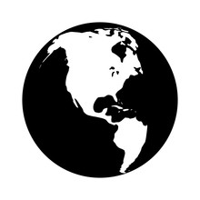 World Map Globe Or Planet Earth With North America Flat Icon For Apps And Websites