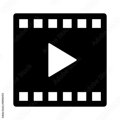 Fotografia, Obraz Video or movie clip play flat icon for apps and websites