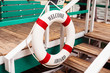 Lifebuoy decoration on a wooden aboard