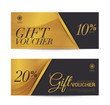 Template Gift Voucher Coupon Discount, Background Gold Design