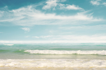  Vintage tropical beach in summer - landscape nature background
