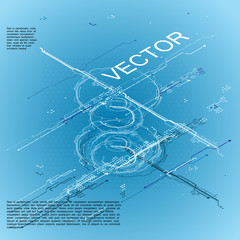 Wall Mural - Abstract future touch user interface HUD