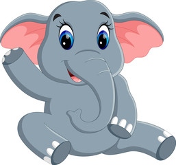 Sticker - illustration of Cute elephant cartoon