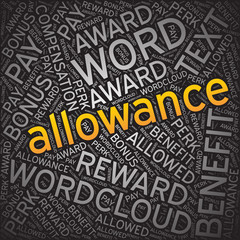 Allowance,Word cloud art background