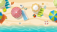 Seamless Beach Resort With Colorful Beach Umbrellas, Part 2 Of 3