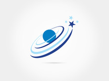 Space Stars Moon Sattelite Galaxy Logo