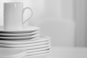 Canvas Print - Set of dishes for breakfast, close up