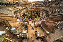 Panorama Inside Colosseum (Coliseum), Rome, Italy