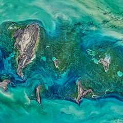 Wall Mural - Earth view from space.  Elements of this image furnished by NASA