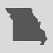 Black map state Missouri - vector illustration.