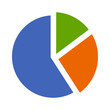 Statistical pie chart / piechart flat icon for apps and websites