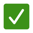 Green square checkbox or check box flat icon for apps and websites 