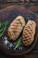 Poster - Close-up of roasted duck breast fillets, selective focus