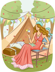 Wall Mural - Girl Glam Camp