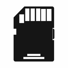 SD Memory Card Icon, Simple Style 