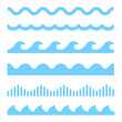 Vector blue wave icons set
